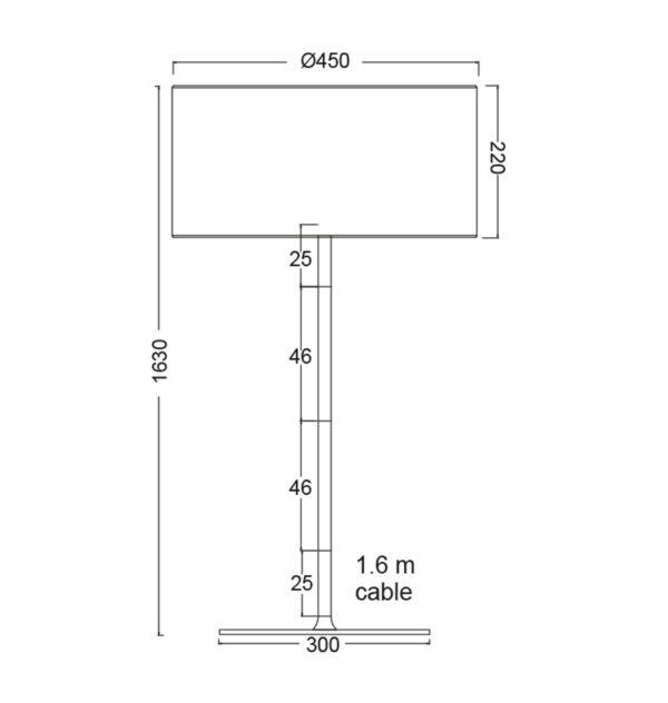 ACA Decor Δαπέδου 45cm Yasmine Μαύρο