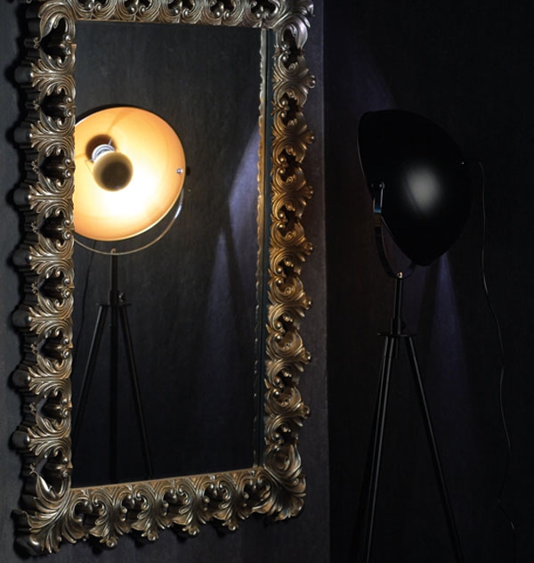 ACA Decor Φωτιστικό Δαπέδου Camara Μαύρο Ματ & Χρυσό Βαφής