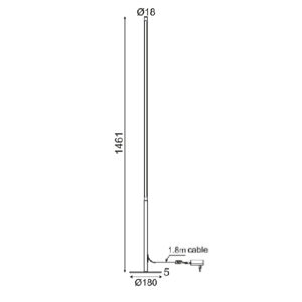 ACA Decor Φωτιστικό Δαπέδου LED Avenue 18W 1440Lm Αλουμινίου Μαύρο Ματ με PC – 3000K Θερμό Λευκό