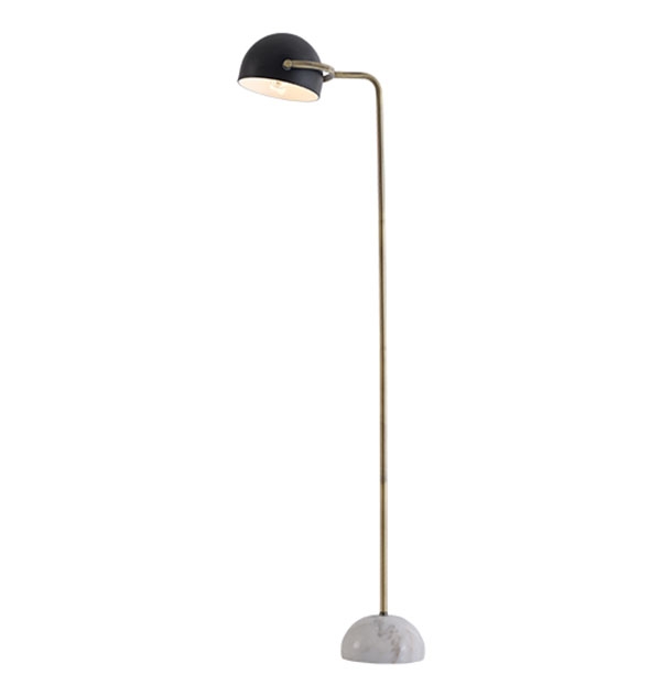 ACA Decor Φωτιστικό Δαπέδου Oceanus Μαύρο – Σατινέ Μπρονζέ με Μάρμαρο