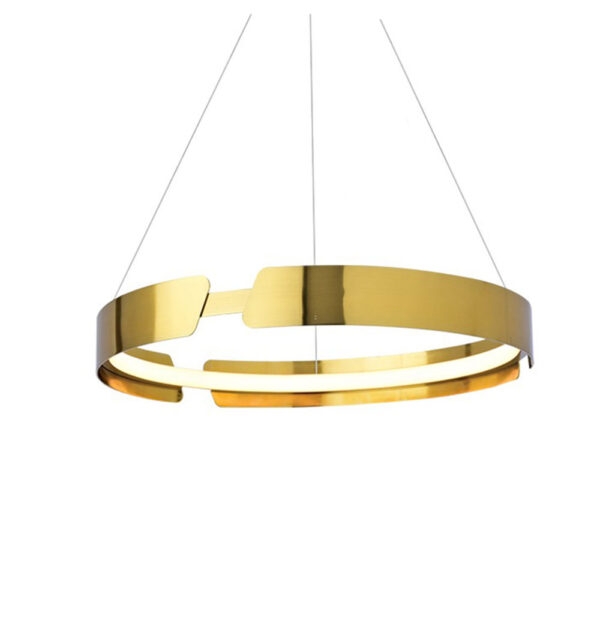 ACA Decor Κρεμαστό Φωτιστικό LED Themida 23W 1840Lm Αλουμινίου σε Σατινέ Ορείχαλκο με Σιλικόνη – 3000K Θερμό Λευκό