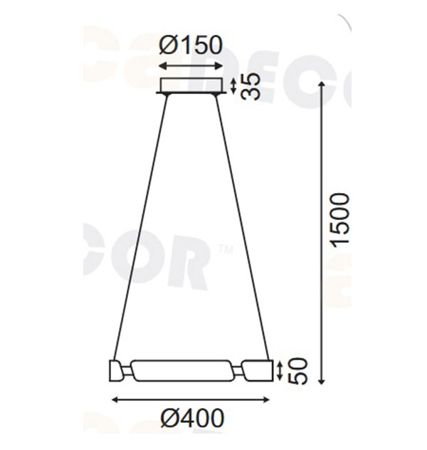 ACA Decor Κρεμαστό Φωτιστικό LED Themida 23W 1840Lm Αλουμινίου σε Σατινέ Ορείχαλκο με Σιλικόνη – 3000K Θερμό Λευκό