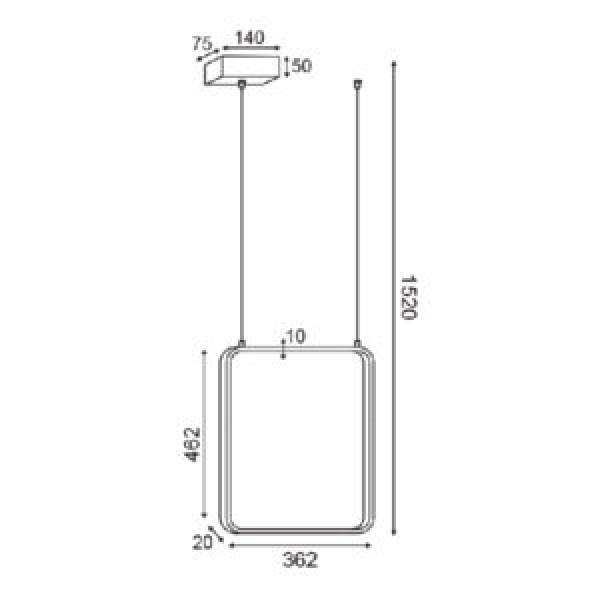 ACA Decor Κρεμαστό LED Symetria 19W 1820Lm Μεταλλικό Μαύρο Ματ – 3000K Θερμό Λευκό