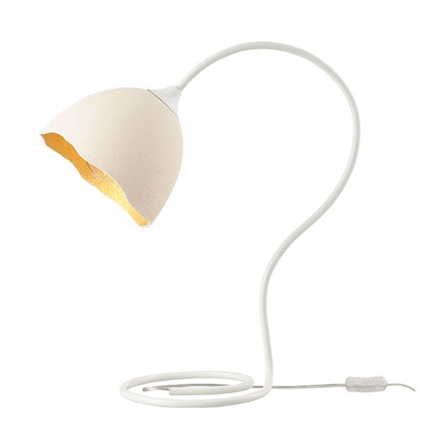ACA Decor Χειροποίητο Φωτιστικό Γραφείου Egg Πηλός Κρεμ – Χρυσό