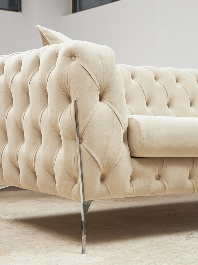 Chesterfield καναπές Jenny 3Θ μπεζ