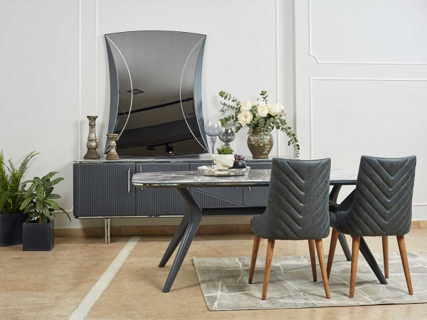 Σετ Τραπεζαρίας  Marble Grey