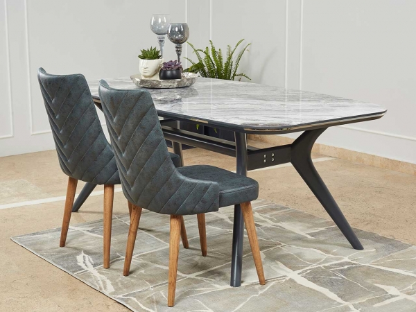 Σετ Τραπεζαρίας  Marble Grey